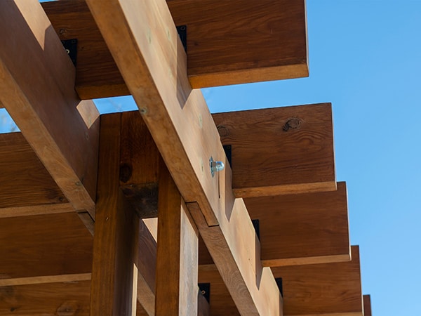 Particolare di una struttura in legno 